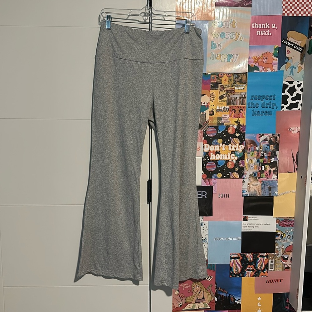 Grey Flared Yoga Leggings